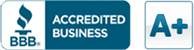 Better Business Bureau A+ rated business logo